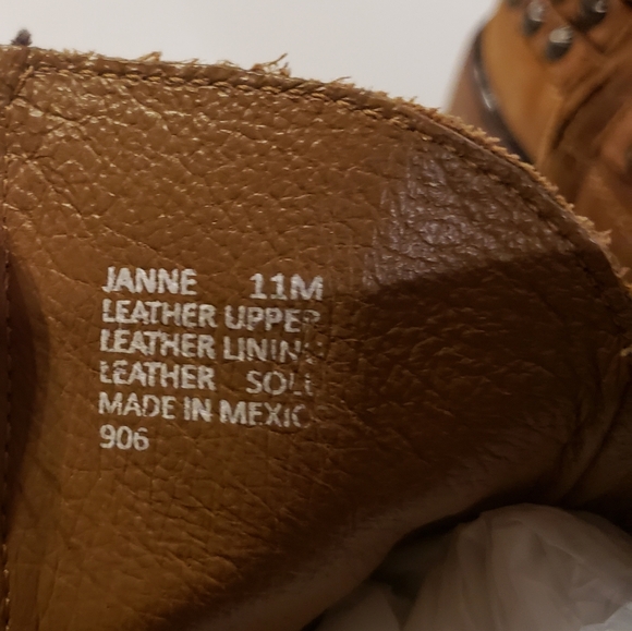 Steven x Steve Madden Mexico Leather Rivet Strapped Tan Ankle Boots Sz 11 - Picture 5 of 7